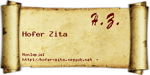 Hofer Zita névjegykártya